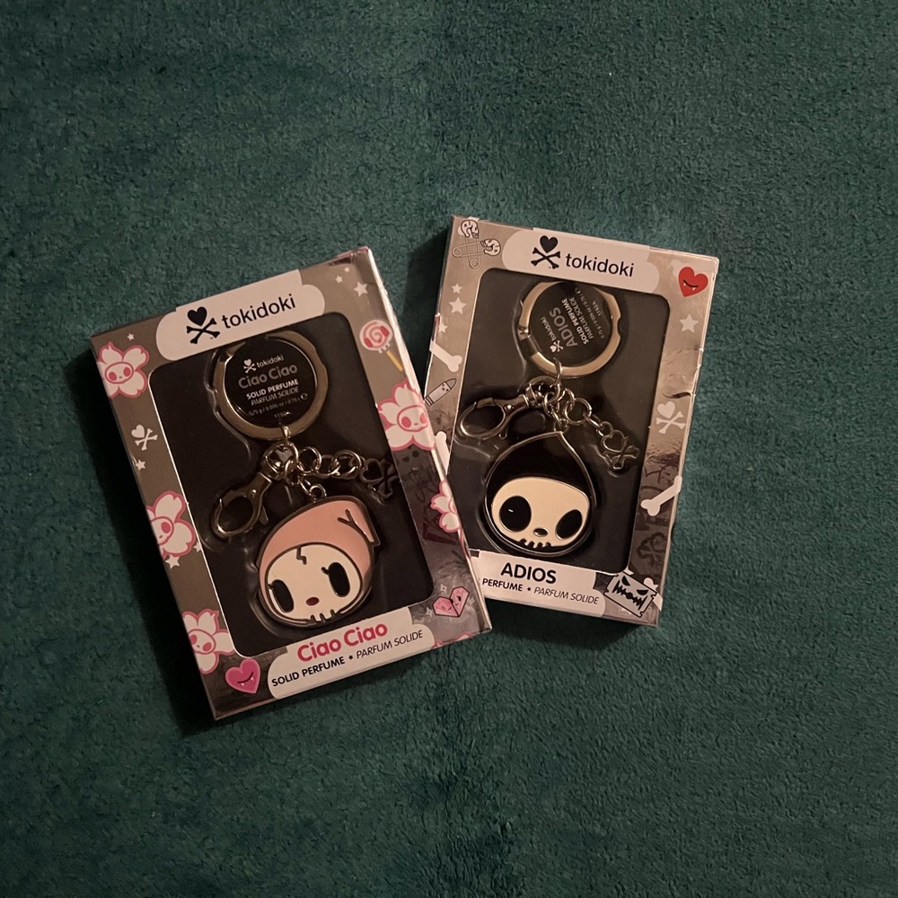 BNIB Tokidoki solid perfume keychain